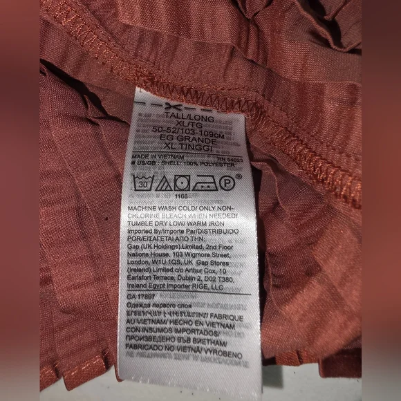 Banana Republic Tall XL Rust Pleated Long Sleeve Work Blouse Flowy‎ Business - Picture 5 of 10